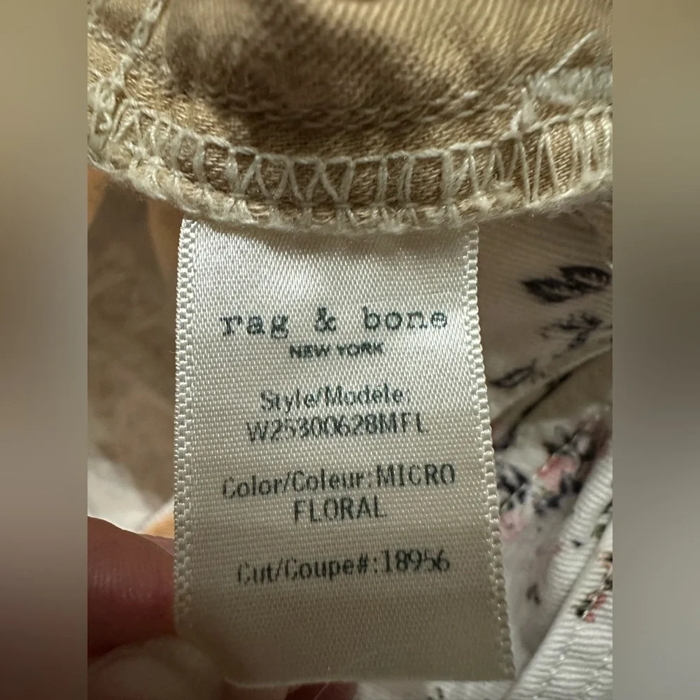 Rag and Bone Micro Floral Print Boyfriend Loose Cropped Jeans Sz 24 (Fits 25-26) - Picture 9 of 11